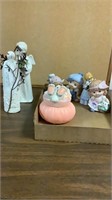 Snowman, Angel & Easter ceramic figurines