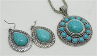 Vintage GS Turquoise Necklace with a Pair of