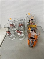 Vintage Esso tiger and other drinking glasses