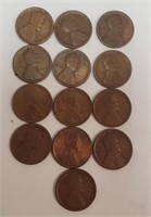 (13) 1918 D Wheat Pennies