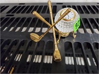 Golf collectibles, crystal clock