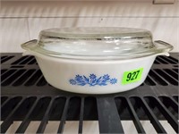 Fire King covered casserole dish