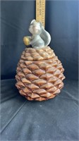 made in usa squirrel on an acorn cookie jar