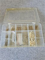 JEWELRY FINDINGS & PORCUPINE QUILLS IN CONTAINER