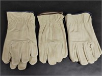 3 Sets of Large Faux Leather Gloves
