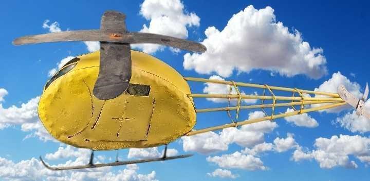 Vintage Unique Metal Handmade Helicopter Model