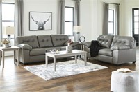 ASHLEY DONLEN CONTEMPORARY GRAY SOFA & LOVE SEAT