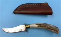 Antler handled knife 5.5" long            (I 99)