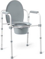3-in-1 Bedside Commode, Elongated Seat, Tool-Free