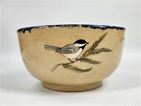 1999 NANCY ANDERSON POTTERY BIRD DECORATED BOWL