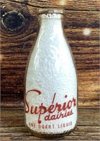 Vintage 1 Quart Superior Dairies Milk Jar