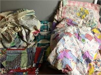 Large Lot Of Quilted Fabric Remnants