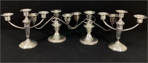 (4) Weighted Sterling (3) Candle Candelabras