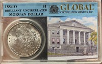 1884-O Morgan Silver Dollar GLOBALL Slabbed (Brill