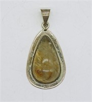 Large Rutilated Quartz Sterling Pendant