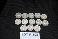 13 Washington Silver Quarters