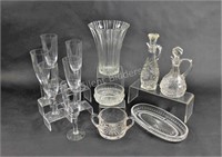 Pressed Glass Oil & Vinegar Set, Dishes & Vase