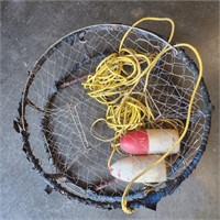 Crab Pot w/ Rope & 2 Buoys, No Shipping