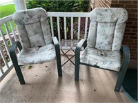 (2) Patio Chairs; One Patio End Table