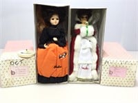 2 Brinns collectible dolls. White Christmas 1986