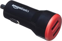 Amazon Basics 24W Two-Port USB-A Car Charger for P