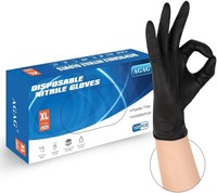 AGAG Nitrile Gloves Black 100PCs Medium 6mil