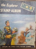 50+ Exploer VTG Stamp Album with some Stamps
