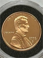 RARE 2006 S US LINCOLN 1 CENT PENNY PROOF COIN