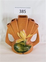Roseville Pottery Water Lily Candlestick Holder US