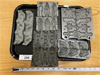 5 Pewter candy molds.