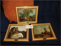 Framed Art By Turner  Lot of 3 Approx. 11"x13"
