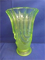 Green Uranium Glass Vase