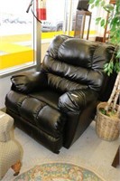 New Simmons Black Leather Recliner