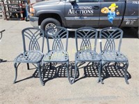 FOUR OUTDOOR METAL PATIO CHAIRS