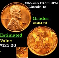 1955-s/s/s FS-501 RPM Lincoln Cent 1c Grades Choic