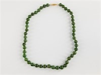 Jade beaded necklace with clasp