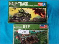 Monogram Military model kits – Jeep and Half Track