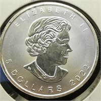 2022 CANADA $5 SILVER COIN MAPLE LEAF