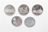 (5) Silver Statehood Quarters