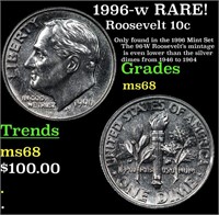 1996-w Roosevelt Dime RARE! 10c Grades GEM+++ Unc