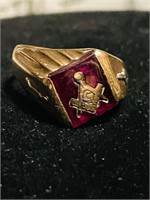 10k men’s Heavy Vintage Masonic Ring