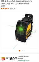 100 ft. Green Self-Leveling Cross Line Laser Level