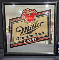 Miller Genuine Draft Beer Mirror Advertising Sign