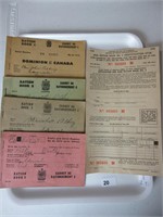 TRAY: USA & CANADA RATION BOOKS