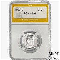 1932-S Washington Silver Quarter PGA MS64
