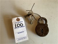 Antique Simmons Quality Lock W/ Key