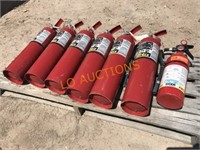 7pc Red Fire Extinguishers