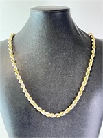 24" Thick Sterling 2-Tone Rope Chain 36 Grams