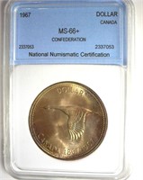 1967 Dollar NNC MS66+ Confederation