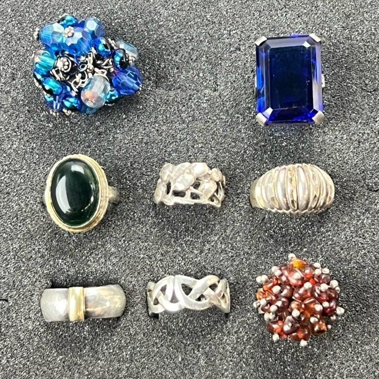 Collection of Lady's Sterling Silver Rings